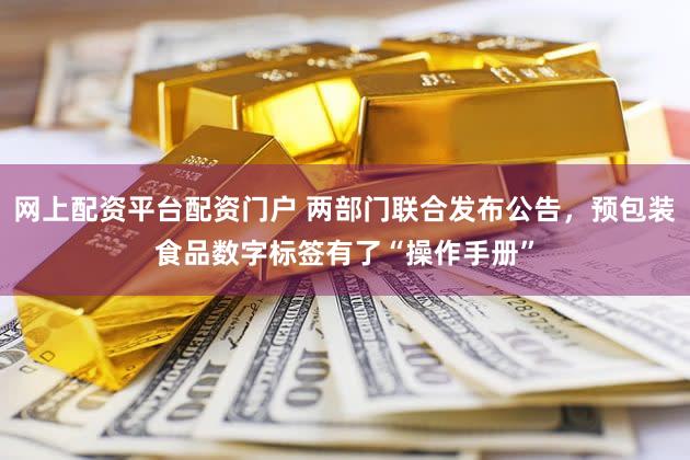 网上配资平台配资门户 两部门联合发布公告，预包装食品数字标签有了“操作手册”