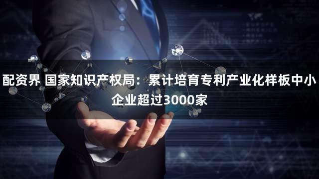 配资界 国家知识产权局：累计培育专利产业化样板中小企业超过3000家